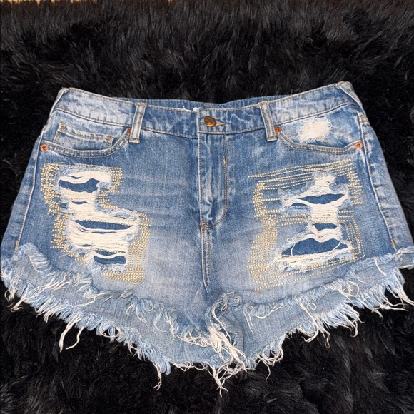 Mossimo Supply Co. Pants - Mossimo Supply Co. Light Blue Distressed Denim Shorts